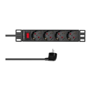 Logilink Steckdosenleiste 4-fach mit Schalter,10"(1HE),2m