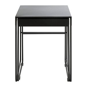 HAKU Möbel Beistelltische-Set rechteckig Metall schwarz, 1 Set