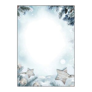 SIGEL Weihnachtsbriefpapier Snow Star Motiv DIN A4 90 g/qm 25 Blatt