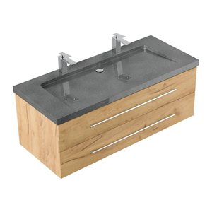 POSSEIK Waschbecken mit Unterschrank YAMO 130 eiche gold 130,0 x 45,0 x 50,0 cm