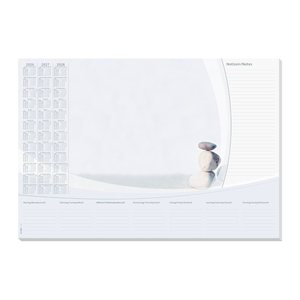 SIGEL Schreibtischunterlage Harmonie 2026/2027/2028 weiß/grau Papier 59,5 x 41,0 cm, 30 Blatt