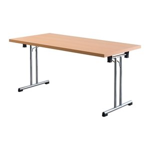 HAMMERBACHER Mehrzwecktisch buche rechteckig, Rundrohr chrom, 160,0 x 80,0 x 73,5 cm
