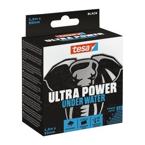 tesa ULTRA POWER Under Water Gewebeband schwarz 50,0 mm x 1,5 m 1 Rolle
