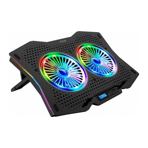 INCA Notebook Kühler 2x 115x15mm Lüfter/RGB/1200RPM/2xUSB sw retail