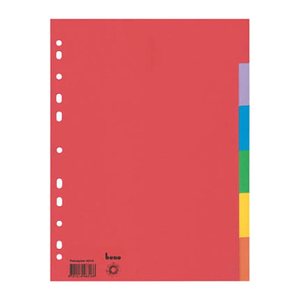 bene Ordnerregister DIN A4 Vollformat blanko farbig 6-teilig, 1 Satz