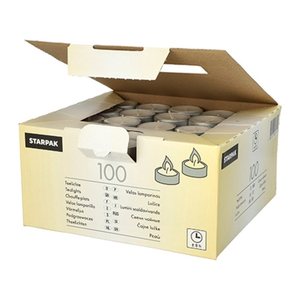 STARPAK Teelichter weiß, 100 St.