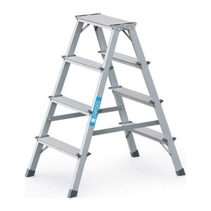 ZARGES Stehleiter beidseitig Scana B silber 2x 4 Stufen, H: 94,0 cm