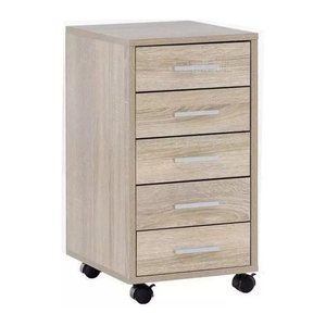 WOHNLING Rollcontainer sonoma-eiche 5 Auszüge 33,0 x 38,0 x 63,0 cm