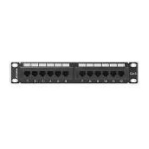 LANBERG 10" Patchpanel 1U 12-Port CAT.6 UTP schwarz