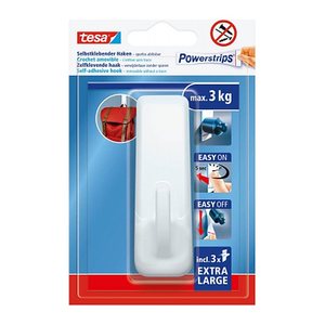 tesa Powerstrips XL Eckig Klebehaken für max. 3,0 kg, 36,1 x 29,7 mm, 1 St.