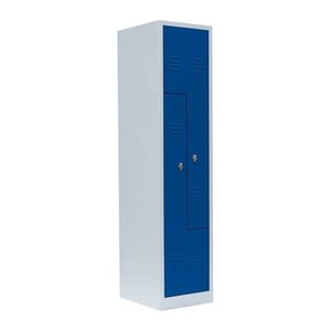 LÜLLMANN Z-Spind enzianblau, lichtgrau 525101, 2 Schließfächer 41,5 x 50,0 x 180,0 cm