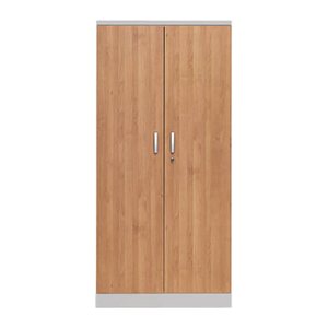 Gürkan Stahlschrank 100121 erle, weißaluminium 4 Fachböden 92,0 x 42,0 x 195,0 cm, aufgebaut, 1 St.