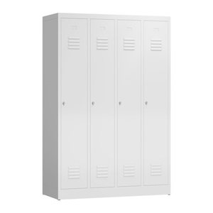ClassiX Spind signalweiß X-510147, 4 Schließfächer 118,0 x 50,0 x 180,0 cm