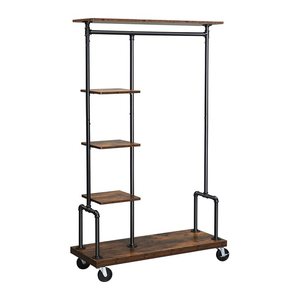 VASAGLE Rollgarderobe braun Holz 103,5 x 174,5 cm, 1 St.