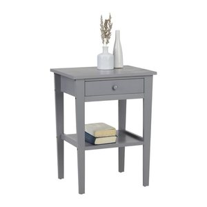 HAKU Möbel Beistelltisch rechteckig Massivholz grau 46,0 x 35,0 x 60,0 cm, 1 St.