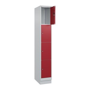 CP Schließfachschrank Classic PLUS lichtgrau, rubinrot 080020-104 S10001, 4 Schließfächer 30,0 x 50,0 x 185,0 cm