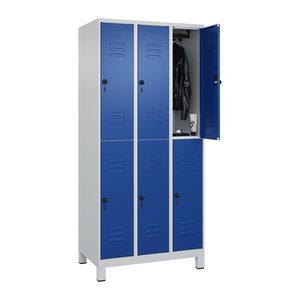 CP Spind Classic Plus enzianblau, lichtgrau 080310-30 S10003, 6 Schließfächer 90,0 x 50,0 x 195,0 cm