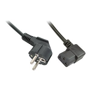LINDY IEC-Netzkabel abgewinkelt Schuko an C13 2m