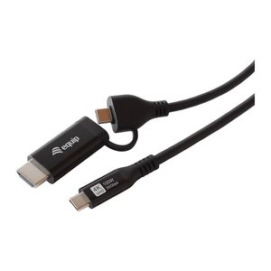 Equip Adapter USB-C->USB-C+HDMI PD100W 4K/ 60Hz 1.00m Alu.