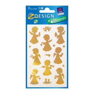 AVERY Zweckform Aufkleber Engel, gold, 8 Etiketten