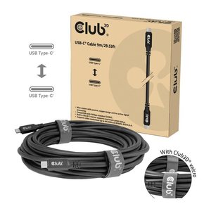 Club3D Kabel USB 4 Typ C PD 60W / 8K / 20Gbps 9m St/St retail