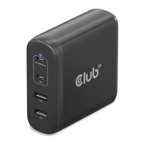 Club3D Ladegerät 2xUSB Typ C, 2xUSB Typ A, PD 100W, GaN retail
