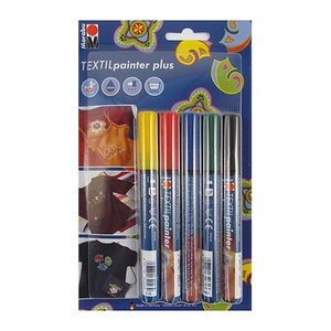 Marabu Textilmarker farbsortiert 1,0 - 3,0 mm, 5 St.