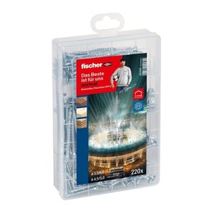 fischer Holzbauschrauben-Sortiment Meisterbox - PowerFast II SK TG/VG TX 562929 3,5/4/4,5/5 mm x 16/30/40/60 mm