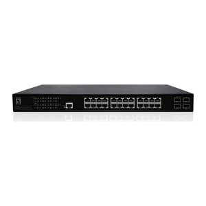 LevelOne PoE+Switch 24xGE PoE+/4xSFP 390W 19" Managed L2