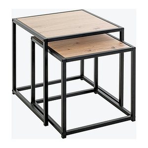 HAKU Möbel Beistelltische-Set rechteckig MDF-Platte eiche, 2 St.