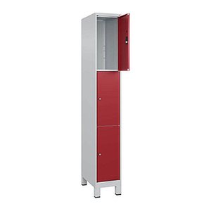 CP Schließfachschrank Classic Plus lichtgrau, rubinrot 080010-103 S10001, 3 Schließfächer 30,0 x 50,0 x 195,0 cm
