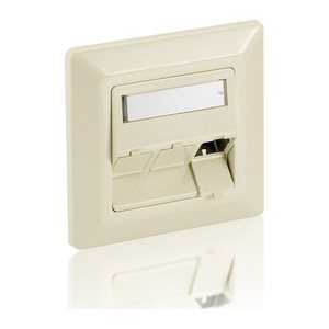 Equip Frontplatte 3xKeystone Jack 45° Fireproof RAL9010 Polybeutel