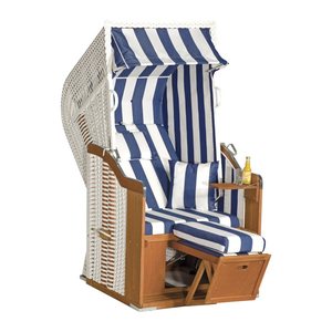Sunny Smart® Strandkorb Rustikal 250 Plus blau, weiß, braun Kunststoff, Holz, 6-teilig