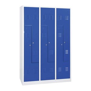 Gürkan Z-Spind lichtgrau, blau 106584, 6 Schließfächer 120,0 x 50,0 x 180,0 cm