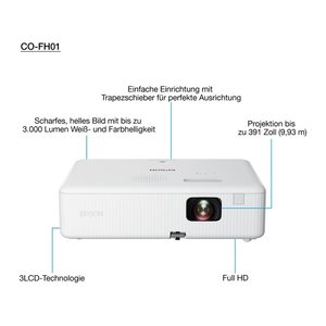 EPSON CO-FH01, 3LCD Full HD-Beamer, 3.000 ANSI-Lumen