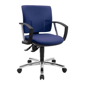 Topstar Bürostuhl Pro 30 chrom, PU39AG26 Stoff blau, Gestell chrom