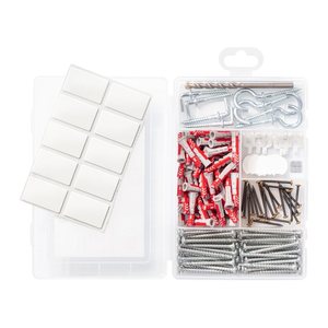 fischer easyDIY Box Dekoration 571944 Dübel- und Schrauben-Sortiment, 131-teilig