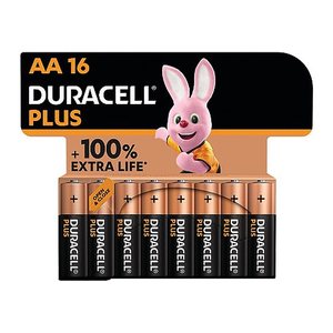 DURACELL Batterien PLUS Alkali-Mangan Mignon AA 1,5 V, 16 St.