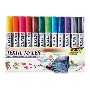 folia Textilmarker farbsortiert 1,0 - 5,0 mm, 12 St.