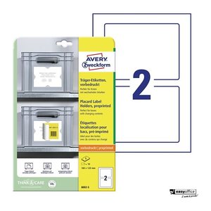 AVERY Zweckform Träger-Etiketten  8002-5 weiß 160,0 x 120,0 mm, 5 Blatt