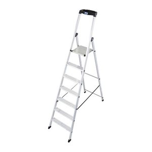 KRAUSE Stehleiter einseitig MONTO Solido silber 7 Stufen, H: 230,0 cm