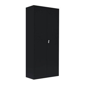 LÜLLMANN Stahlschrank 530339 tiefschwarz 4 Fachböden 80,0 x 38,3 x 180,0 cm, aufgebaut, 1 St.
