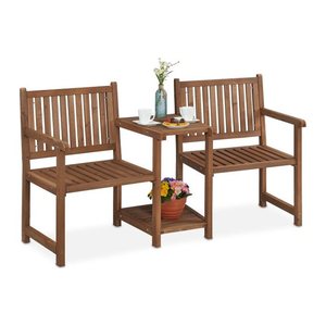 relaxdays Gartenbank 10038648_0 braun Holz 161,0 cm