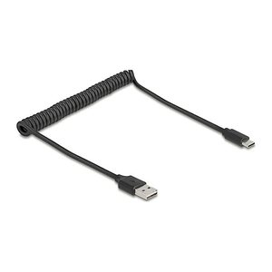 Delock Spiralkabel EASY-USB 2.0 Typ-A Stecker zu USB Type-C