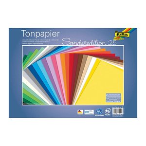 folia Tonpapier Sonderedition 25 farbsortiert 130 g/qm 25 Bogen