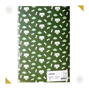 artoz Briefpapier mit Briefhüllen Hund olivgrün ca. DIN A5 80 g/qm 1 Pack
