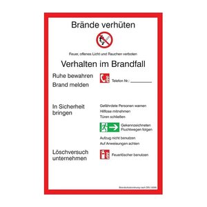SafetyMarking® Brandschutzschild "Brandschutzordnung Teil A " rechteckig 20,0 x 30,0 cm, 1 St.