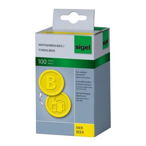 SIGEL Wertchips Bier gelb, 100 St.