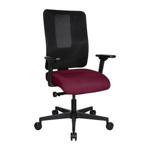 Topstar Bürostuhl Sitness Open X (N) Deluxe mit Schiebesitz, OX30WTW2 T270 Stoff rot, Gestell schwarz