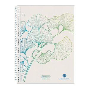 Herlitz Spiralblock A5 70 Bl. kariert GREENline Ginkgo